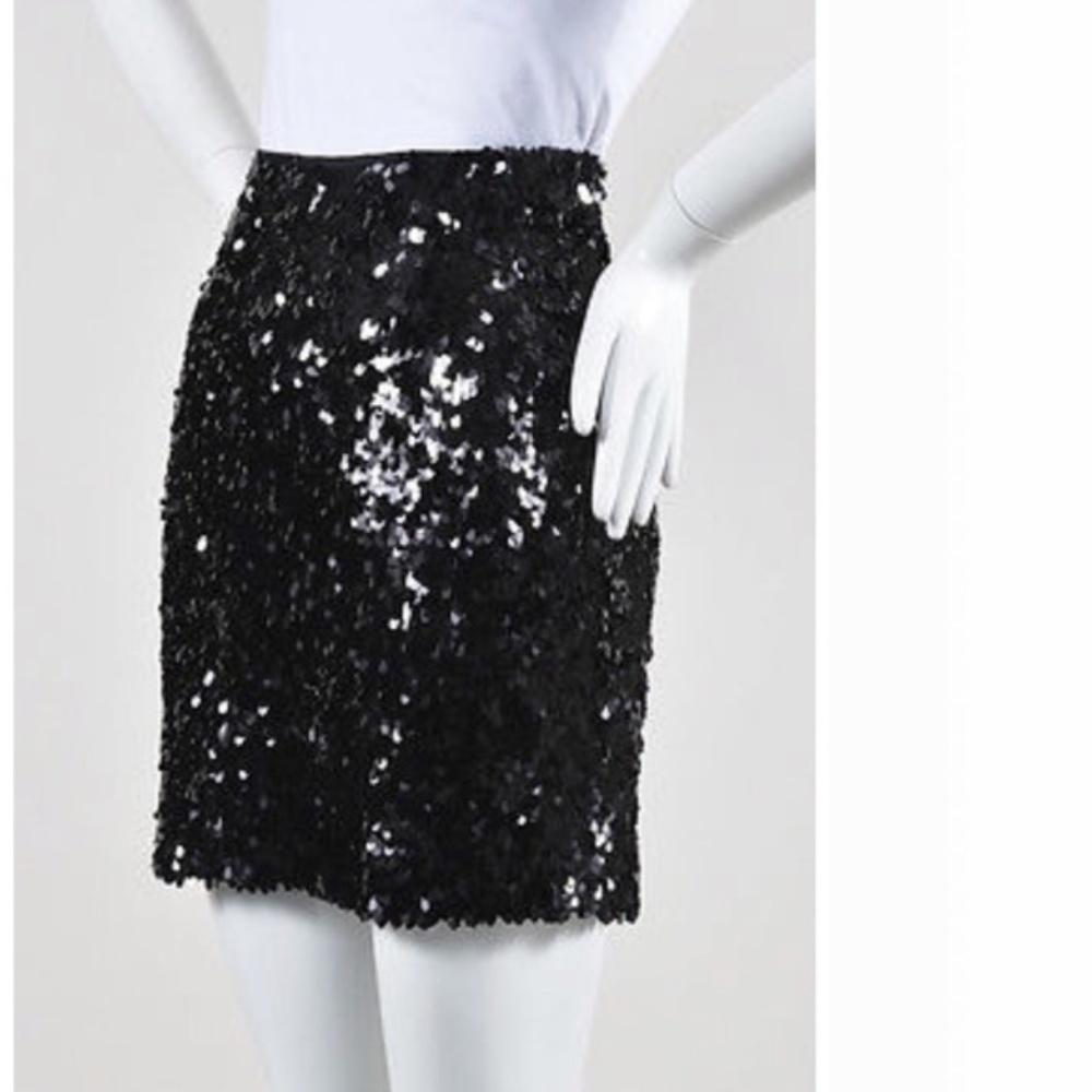 Vince Black Sequin Mini Party Skirt